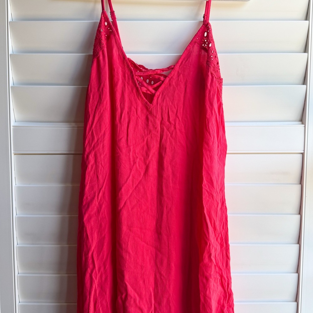 Roxy Coral Pink Eyelet Sundress – Size M
